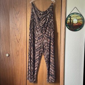 Stylish Brown Patterned Jumpsuit